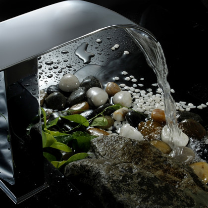 HMR - Milly Single Handle Waterfall Vessel Sink Faucet in Compression 3/8" Waterlines