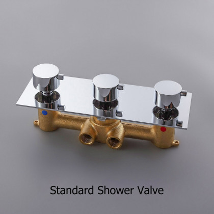 HMR - Ceiling Mounted Rain Shower System with Handheld Shower and 6 Body Sprays in with LED