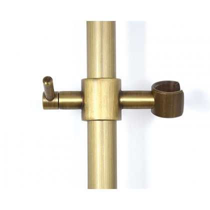 HMR - Antique Brass Exposed Wall Mount Shower System with 8" Rain Shower Head and Hand Shower