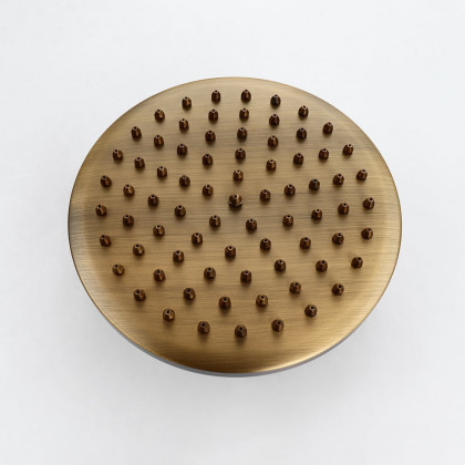 HMR - Two Handle Round Rainshower Shower Fixture in Antique Brass