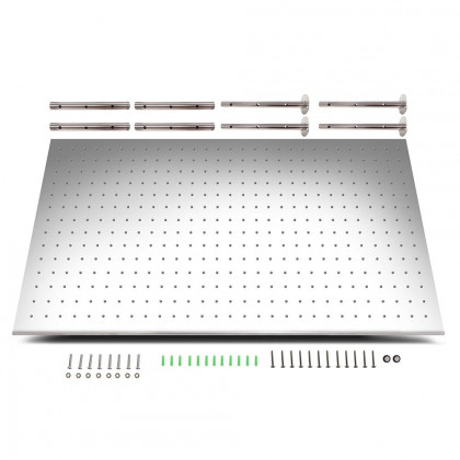 HMR - LED Stainless Steel Rectangle Ceiling Shower Head in 20"W x 40"L, Chrome