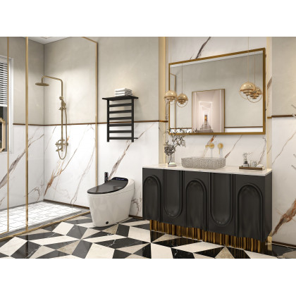 HMR - Rainfall Exposed Shower Fixture with Tub Spout in Antique Brass