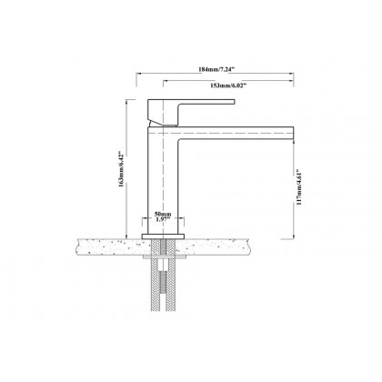 HMR - Single Hole Bathroom Sink Faucet Solid Brass in Polished Chrome