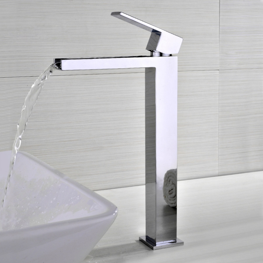 HMR - Fiego Polished Waterfall 1-Hole Faucet Sinks in Chrome