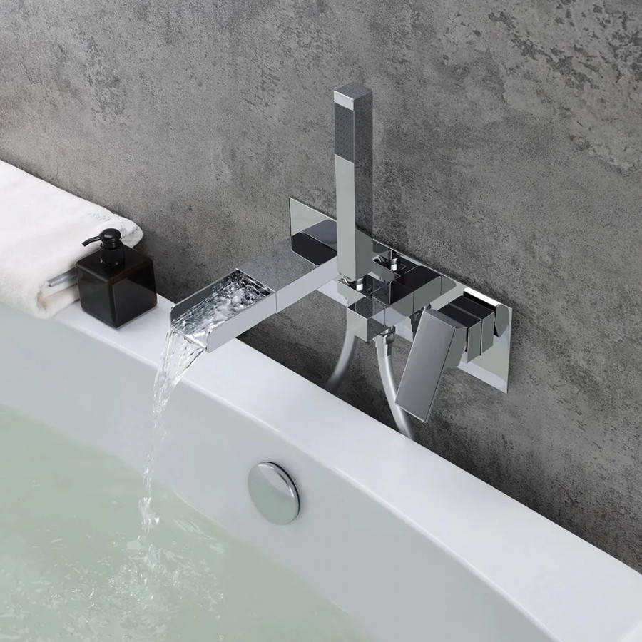 HMR - Mill Wall-Mount Tub Filler Faucet in Chrome, Solid Brass