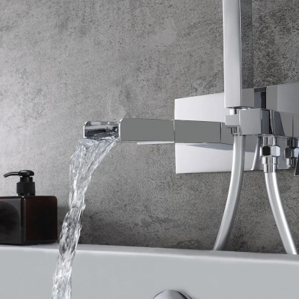 HMR - Mill Wall-Mount Tub Filler Faucet in Chrome, Solid Brass