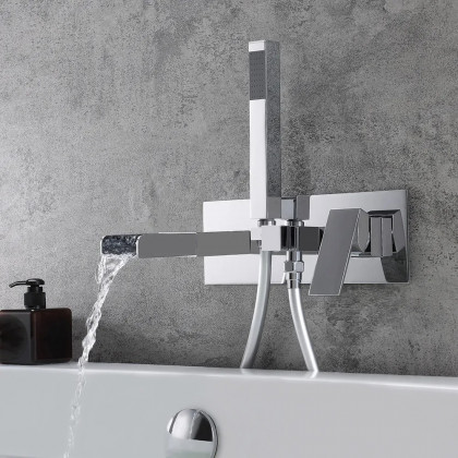 HMR - Mill Wall-Mount Tub Filler Faucet in Chrome, Solid Brass