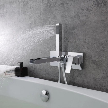 HMR - Mill Wall-Mount Tub Filler Faucet in Chrome, Solid Brass