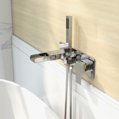 HMR - Mill Wall-Mount Tub Filler Faucet in Chrome, Solid Brass