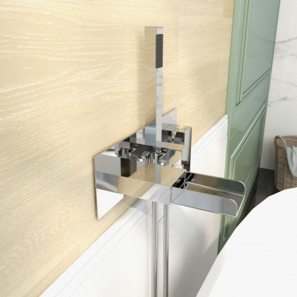 HMR - Mill Wall-Mount Tub Filler Faucet in Chrome, Solid Brass