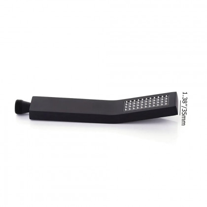 HMR - Square Handheld Hand Shower Head in Matte Black, Brass