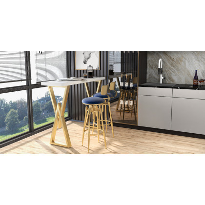 HMR - Single Handle Solid Brass Pull-Down Spray Kitchen Faucet in White