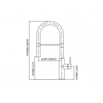 HMR - Single Handle Solid Brass Pull-Down Spray Kitchen Faucet in White
