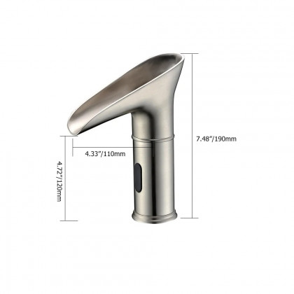 HMR - Single Hole Touchless Electronic Bathroom Sink Faucet with LED in Brushed Nickel