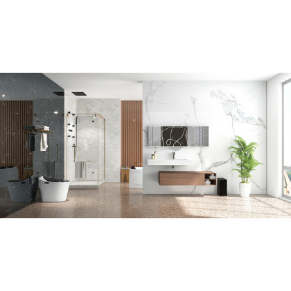 HMR - Single Hole Touchless Electronic Bathroom Sink Faucet with LED in Brushed Nickel