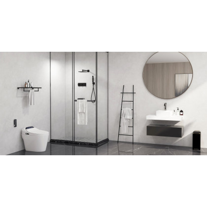 HMR - Single Hole Touchless Electronic Bathroom Sink Faucet with LED in Brushed Nickel