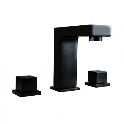 HMR - Vland Double Handles Right-Angle Sink Faucet in Matte Black, Brass