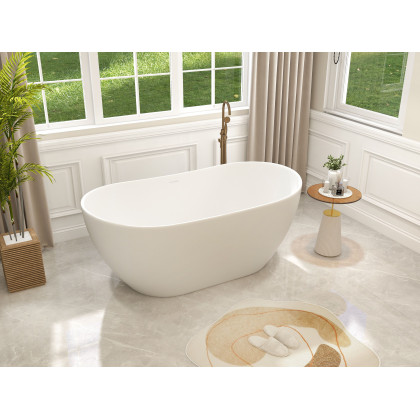 HMR - Swirling Spout Freestanding Tub Faucet with Handshower in Brass