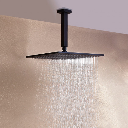 HMR - Ceiling Mount Shower System 12" with 6 Body Sprays and Hand Shower in Standard Shower Valve