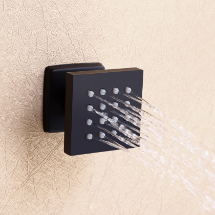 HMR - Ceiling Mount Shower System 12" with 6 Body Sprays and Hand Shower in Standard Shower Valve