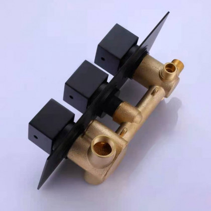 HMR - Ceiling Mount Shower System 12" with 6 Body Sprays and Hand Shower in Standard Shower Valve