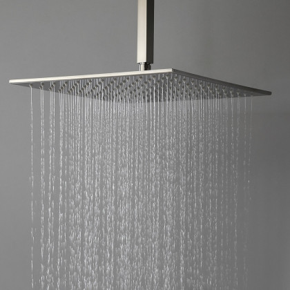 HMR - Square Ceiling-Mount Shower Head with 6 Body Sprays and Wall Mounted Handshower System in without LED