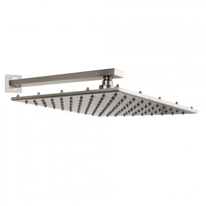 HMR - 16" Square Wall Mount Rain Shower System with Handshower and 6 Body Sprays in Brushed Nickel