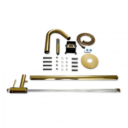 HMR - Freestanding Tub Faucet Floor Mounted Tub Filler in Gold