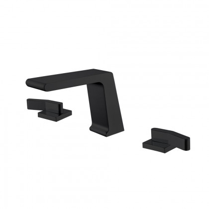 HMR - Rosa Waterfall Double-Handle Sink Faucet in Matte Black, Brass