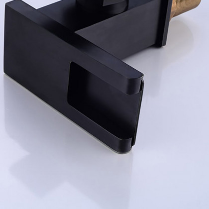 HMR - Waterfall Single Handle Brass Bathroom Sink Faucet with LED in Antique Black