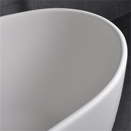 HMR - Freestanding Stone Resin Soaking Bathtub in Matte White