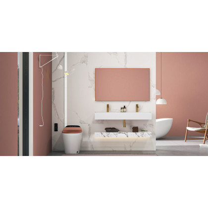 HMR 70" Modern Oval Freestanding Stone Resin Soaking Bathtub - Matte White