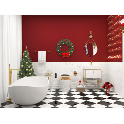HMR 70" Modern Oval Freestanding Stone Resin Soaking Bathtub - Matte White