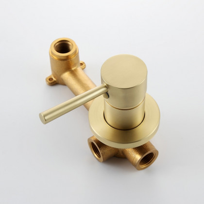 HMR - Wall Mounted Single Lever Bathroom Sink Swivel Faucet in Brushed Brass