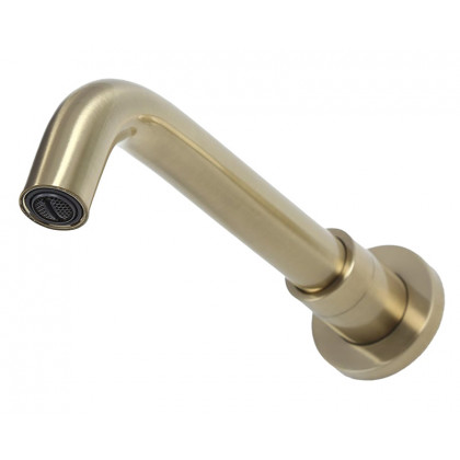 HMR - Wall Mounted Single Lever Bathroom Sink Swivel Faucet in Brushed Brass