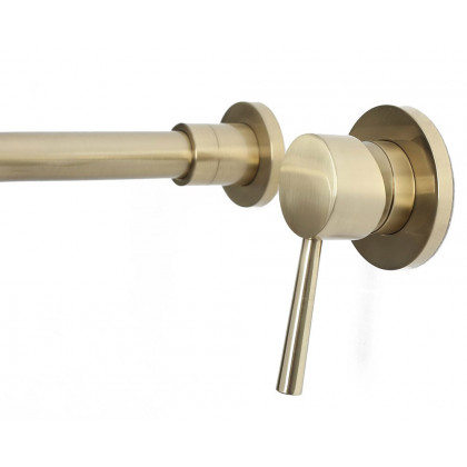 HMR - Wall Mounted Single Lever Bathroom Sink Swivel Faucet in Brushed Brass