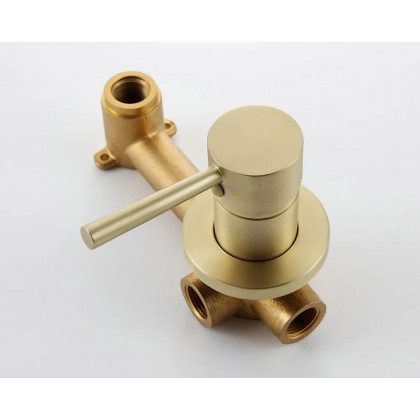 HMR - Wall Mounted Single Lever Bathroom Sink Swivel Faucet in Brushed Brass