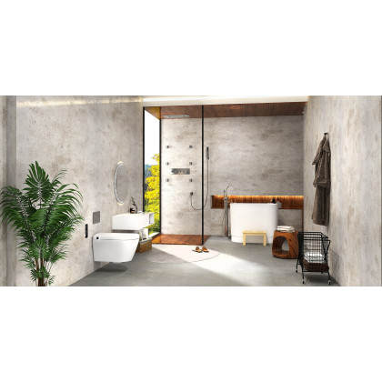 HMR - Wall-Mount Bathroom with Storage Cubby Hole in 35"L, Matte White
