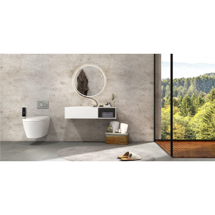 HMR - Wall-Mount Bathroom with Storage Cubby Hole in 35"L, Matte White