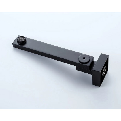 HMR Ultramodern Wall Mounted Swirling Tub Filler Faucet with Hand Shower - Matte Black