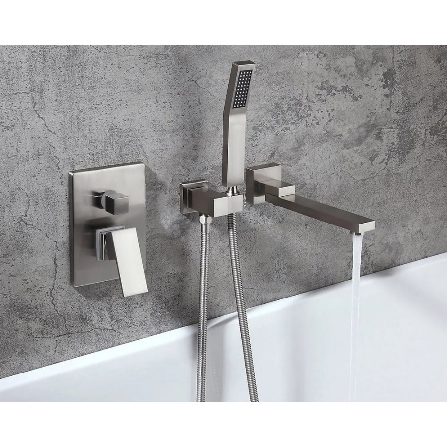 HMR - Ultramodern Wall Mounted Swirling Tub Filler Faucet with Hand Shower
