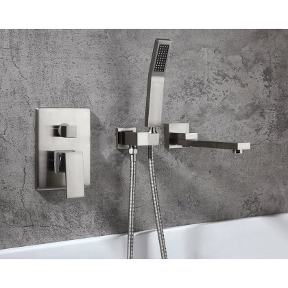 HMR - Ultramodern Wall Mounted Swirling Tub Filler Faucet with Hand Shower