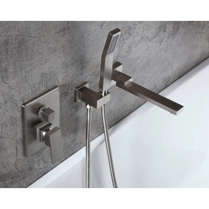 HMR - Ultramodern Wall Mounted Swirling Tub Filler Faucet with Hand Shower