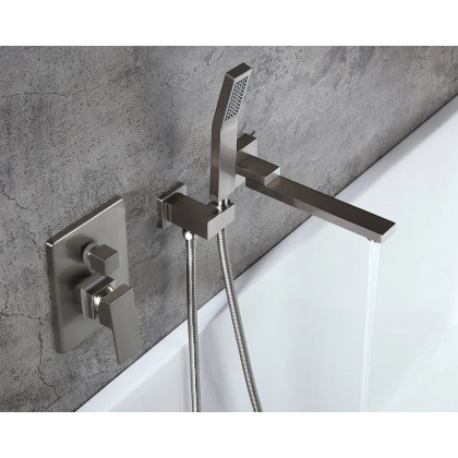 HMR - Ultramodern Wall Mounted Swirling Tub Filler Faucet with Hand Shower