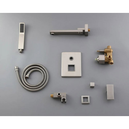 HMR - Ultramodern Wall Mounted Swirling Tub Filler Faucet with Hand Shower