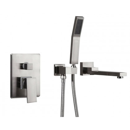 HMR - Ultramodern Wall Mounted Swirling Tub Filler Faucet with Hand Shower