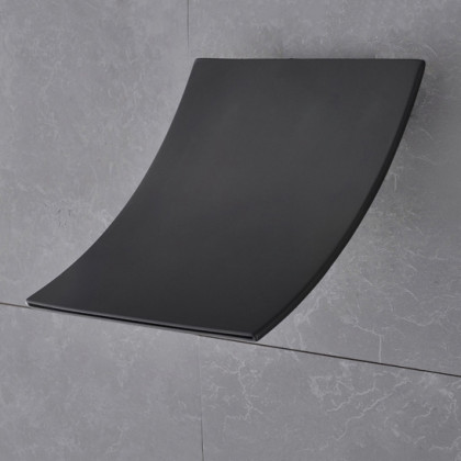 HMR - Wall Stainless Steel Waterfall Shower Head in Matte Black