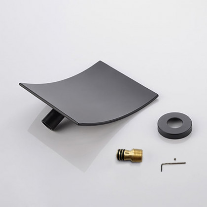 HMR - Wall Stainless Steel Waterfall Shower Head in Matte Black
