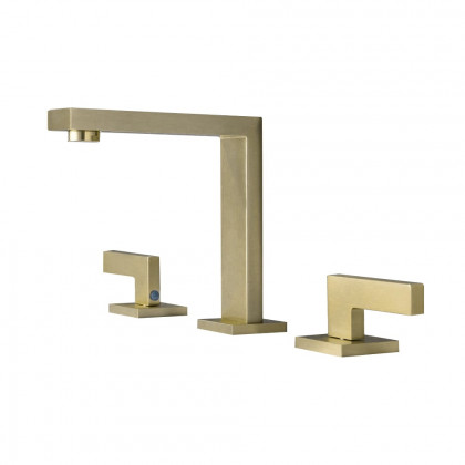 HMR Modern Widespread Bathroom Sink Faucet Double Handle - Brushed Gold