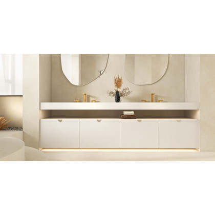 HMR Modern Widespread Bathroom Sink Faucet Double Handle - Brushed Gold